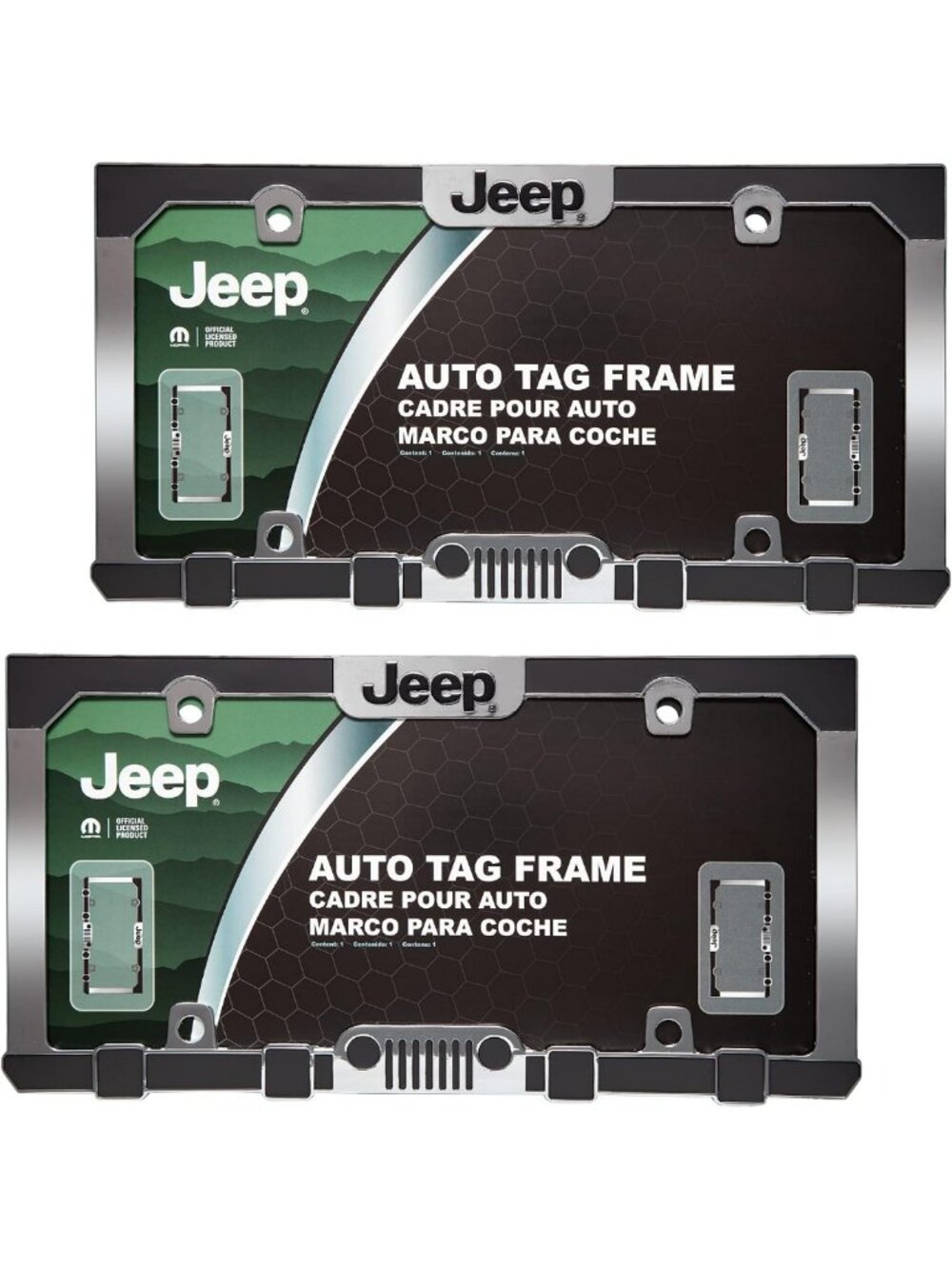 Stylish Jeep Bumper License Plate Frame - Durable, Weather-Resistant Pair